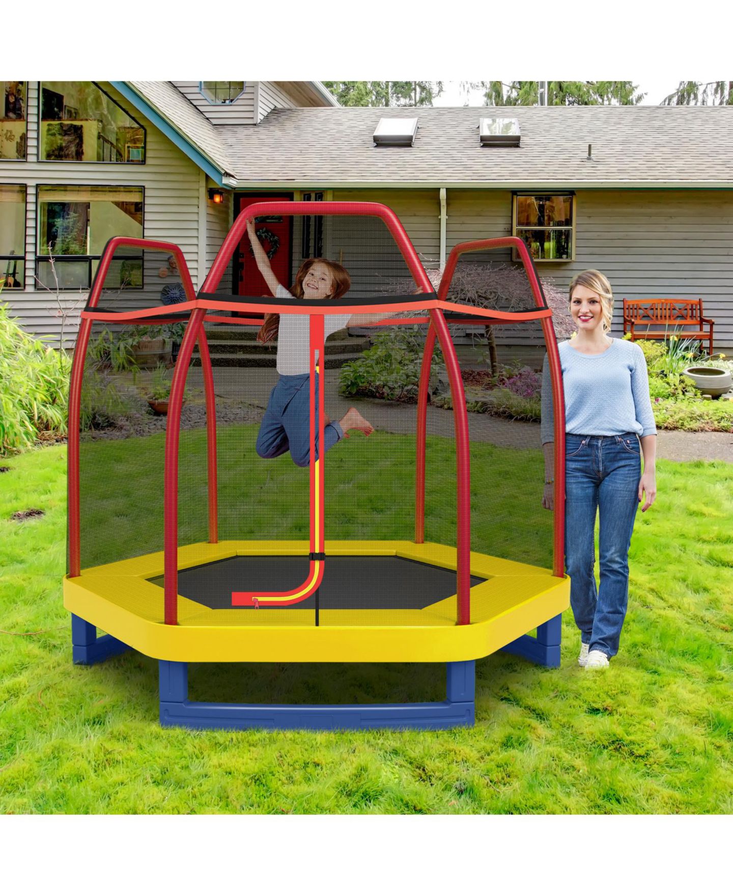 Детская игрушка SUGIFT 7' Trampoline with Enclosure Net, Ages 3+ — фото 5