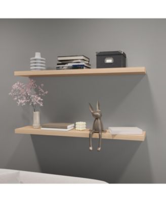 Greer Floating Shelf in Melamine x2, Light Pine