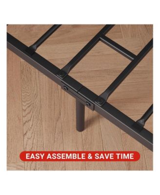 Bed Frame With Headboard, Industrial Platform Bedframe No Box Spring Needed, 14 Inch Metal Mattress Frame Noise Free