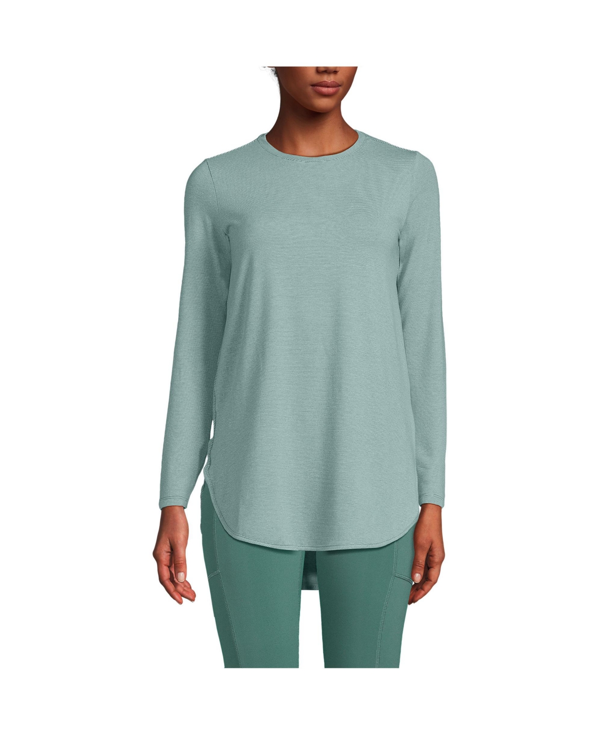 Lands' End Women's Moisture Wicking Upf Sun Long Sleeve Tunic Top