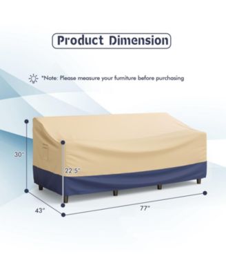 Patio Furniture Cover with Padded Handle and Click-Close Straps-77 x 43 x 30 inches