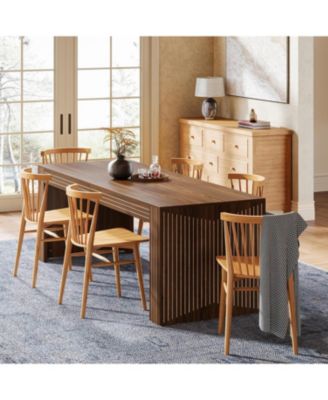 Farmhouse Dining Table for 6-8 People, 78.7-Inch Rectangular Wood Dining Table, Rustic Kitchen Table with Heavy Duty Wood Legs for Dining Room