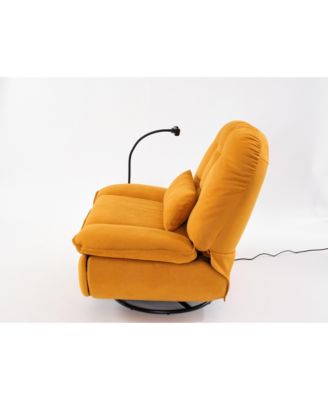 5-in-1 Orange Power Recliner with Music Player and Charger