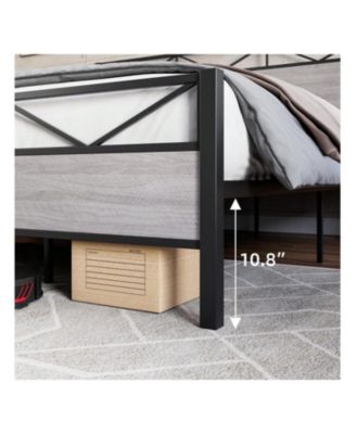 Metal Bed Frame with Wood Headboard & Footboard, Noise-Free, Easy Assembly, No Box Spring Needed