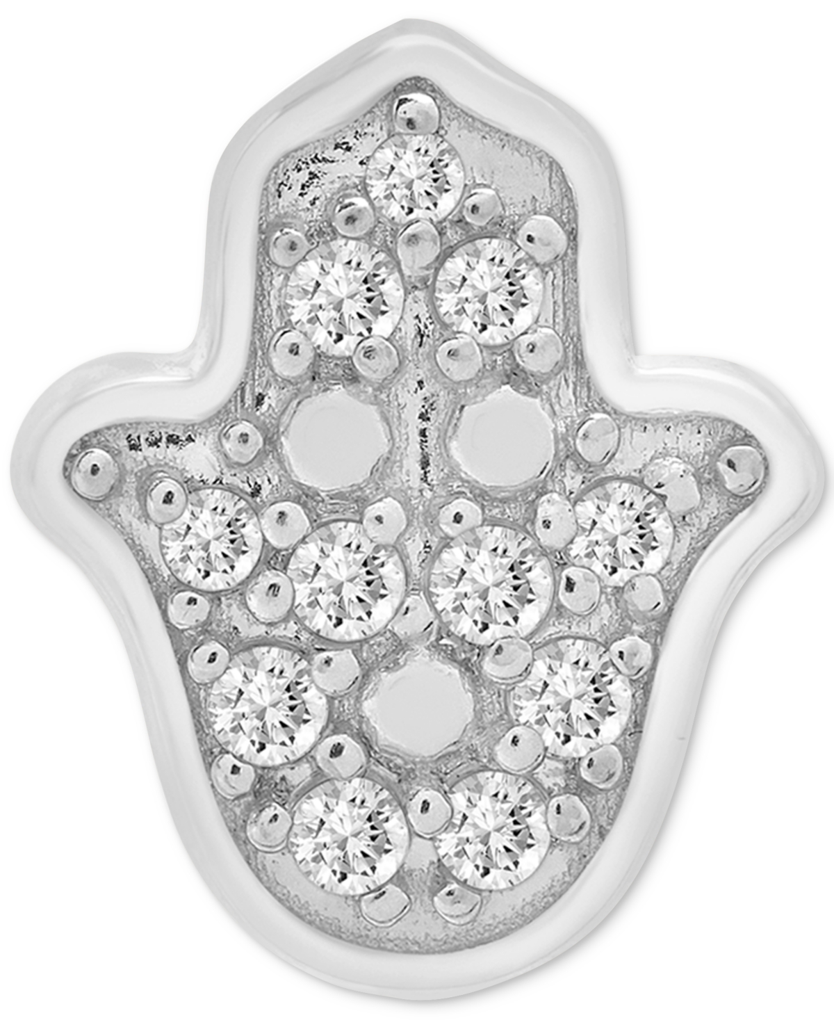 Wrapped Diamond Single Stud Earring (1/20 Ct. T.w.) In 10k White Or Yellow Gold, Exclusively At Macy's In Hamsa White Gold