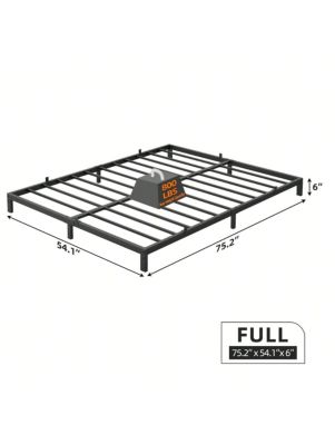 Bed Frame, 6-Inch Metal Low Platform Bed Frame, Bed Frame With Metal Slat Support, Mattress Foundation, No Box Spring Needed, Noiseless Design