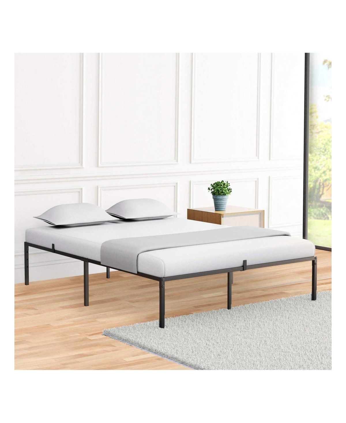 gaomon Bed Frame, Metal Platform Bed Frame With Bid Storage Space, Noise Free Bed Frame With Metal Slat Support, No Box Spring Needed