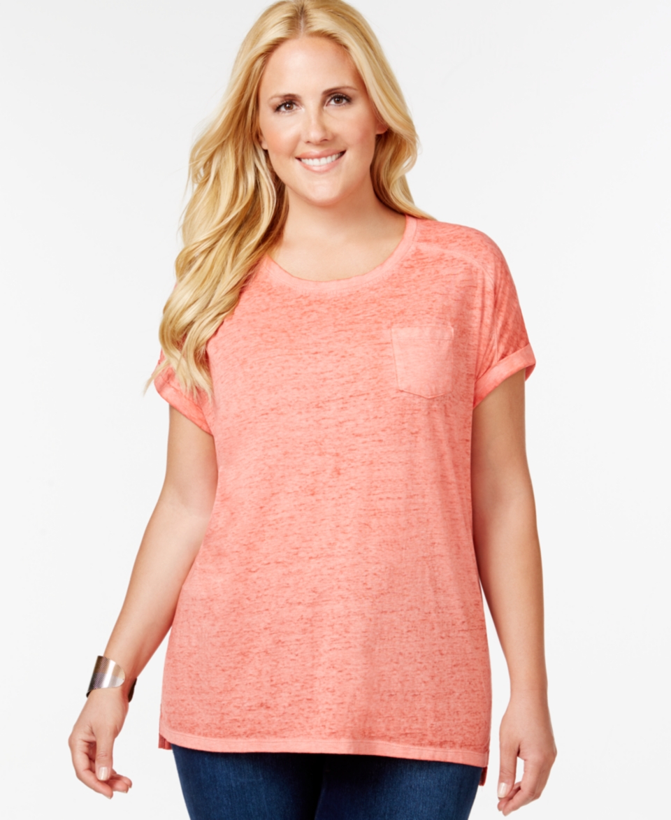 Style & Co. Plus Size Short Sleeve Pocket Tee   Tops   Plus Sizes