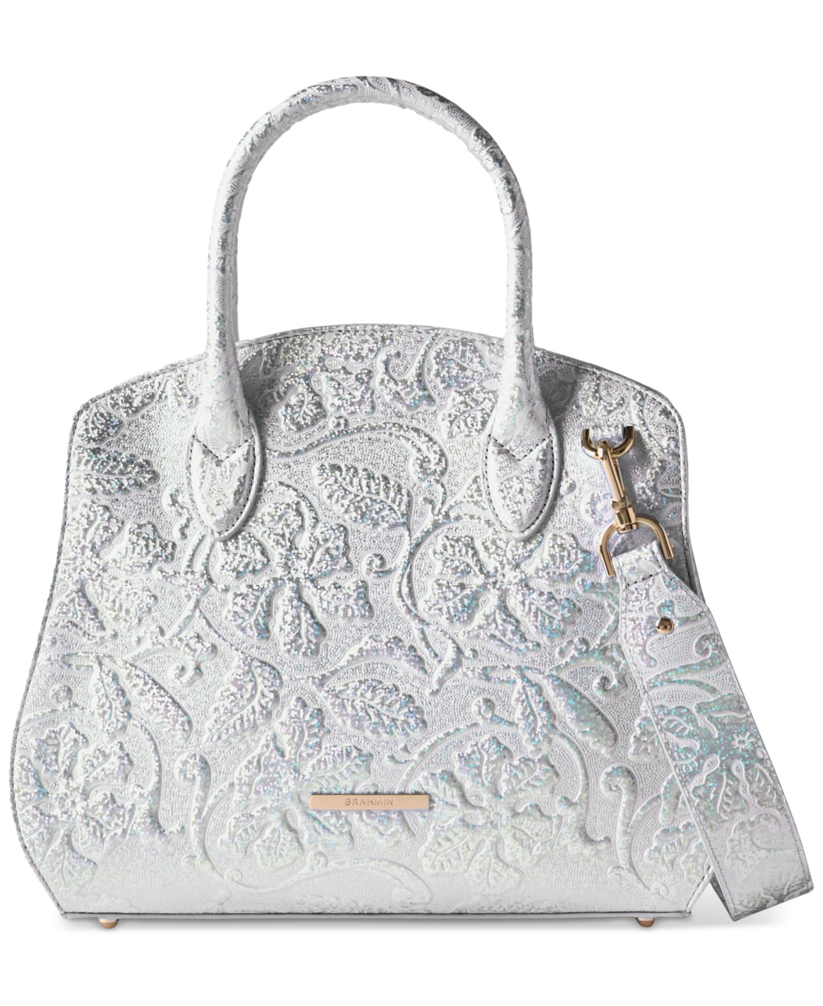 Brahmin RosettaEstonia Medium Leather Satchel - Chrome
