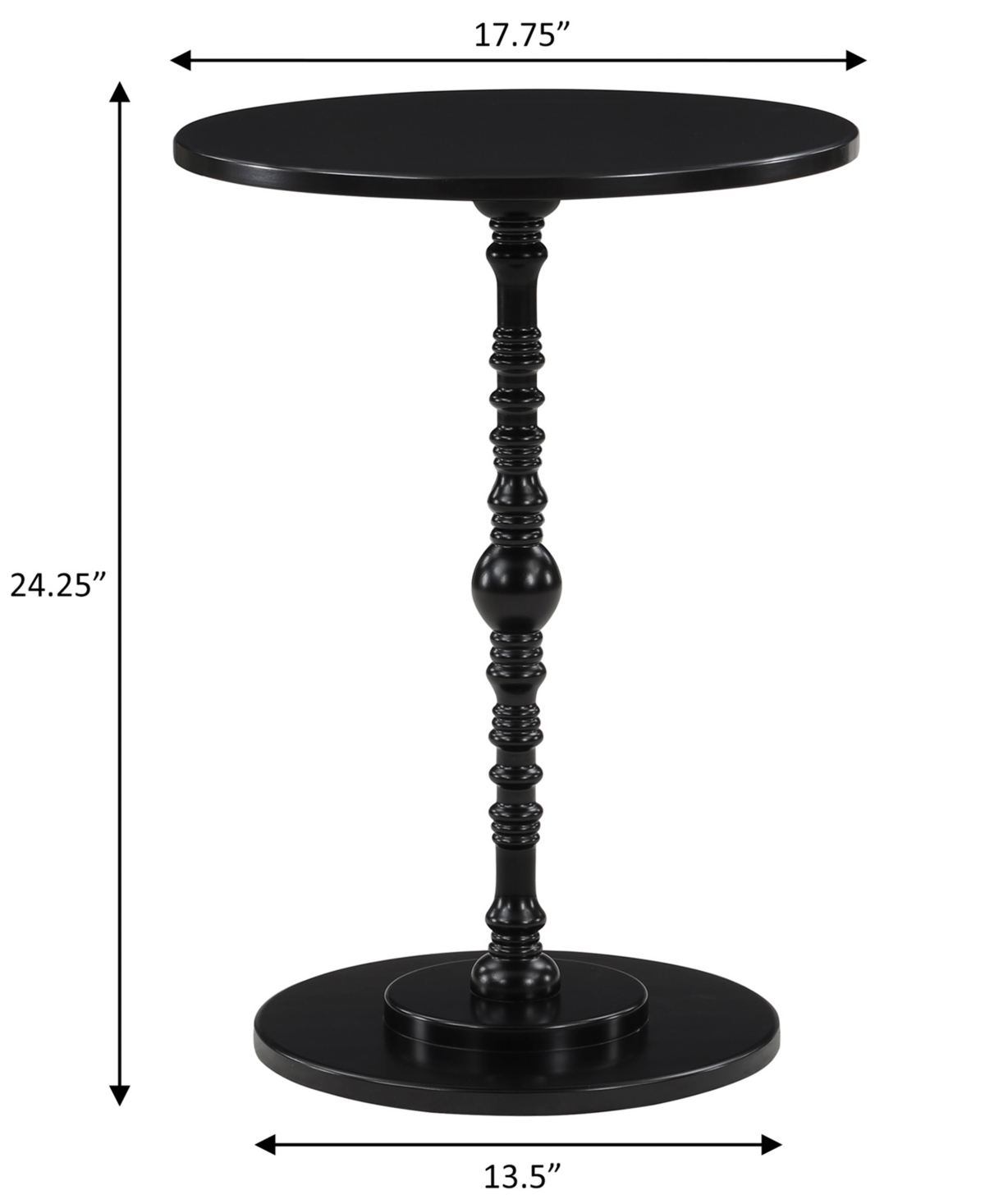 Convenience Concepts 17.75" Classic Accents Sanibel Beach Spindle Table In Black