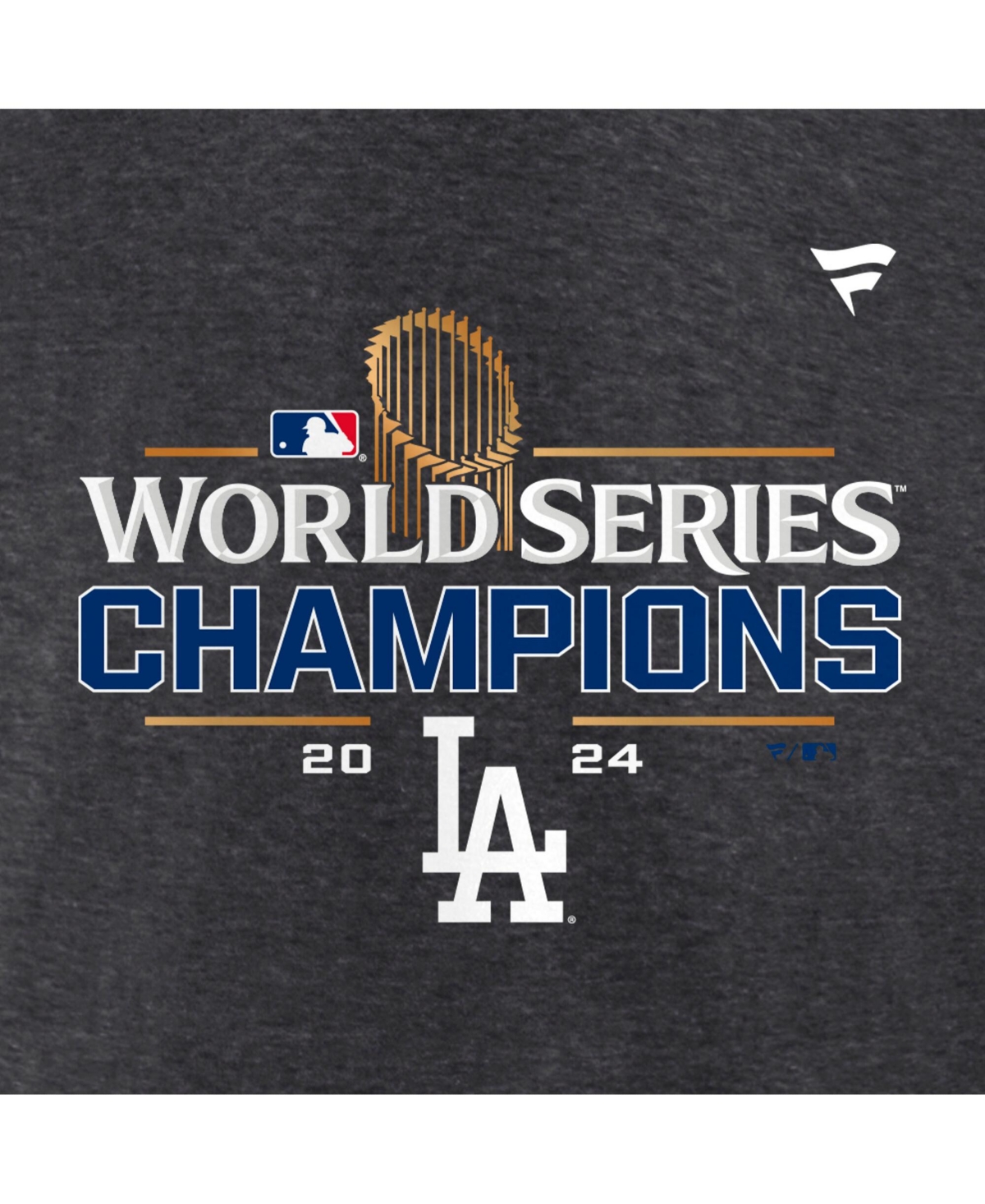 Fanatics Men'sLos Angeles Dodgers 2024 World Series Champions Locker Room T-Shirt - Heather Charcoal