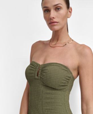 Women's Textured Shirred One-Piece Swimsuit