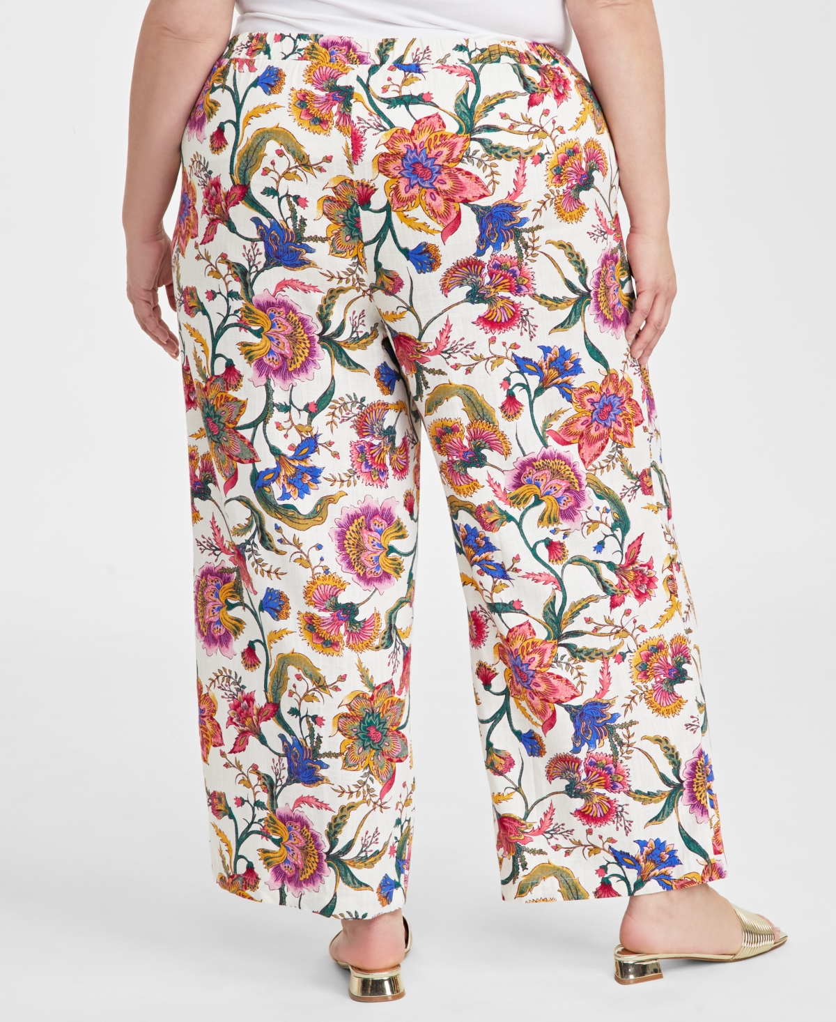 JM COLLECTION PLUS SIZE HIGH-RISE WIDE-LEG PANTS, EXCLUSIVELY AT MACY'S 