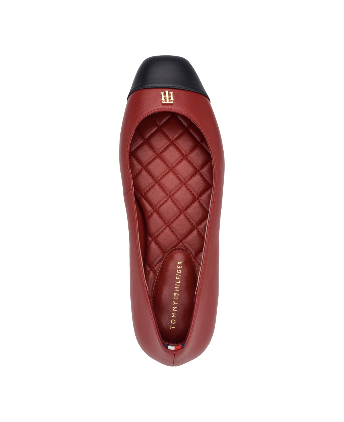 Tommy Hilfiger Bekim Cap Toe Flat In Dark Red
