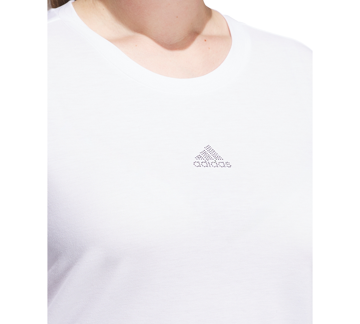 adidas Plus Size Studded Logo Long-Sleeve T-Shirt