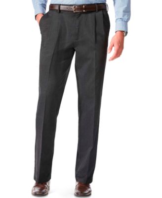 men's comfort relaxed pleated cuffed fit khaki stretch pants d5