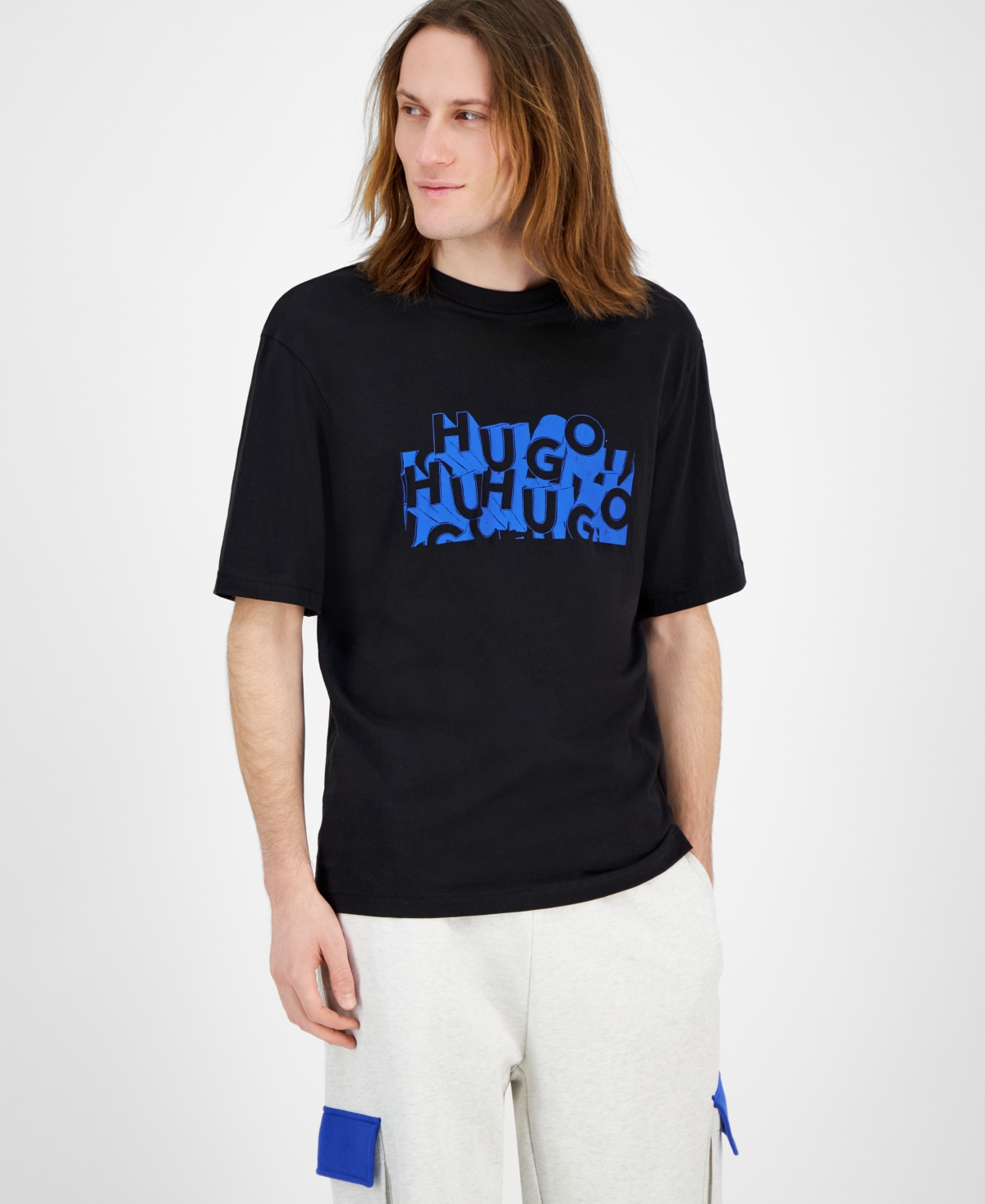 Hugo Boss Men's Nafralo Short Sleeve Crewneck Logo Graphic T-shirt In Black
