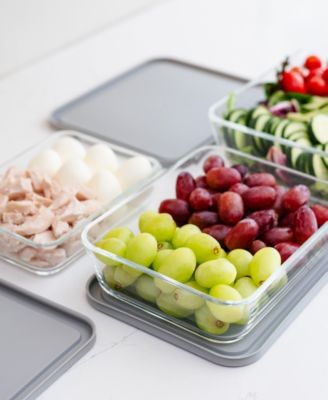 6-Piece Rectangular Nesting Food Storage and Meal Prep Container Set