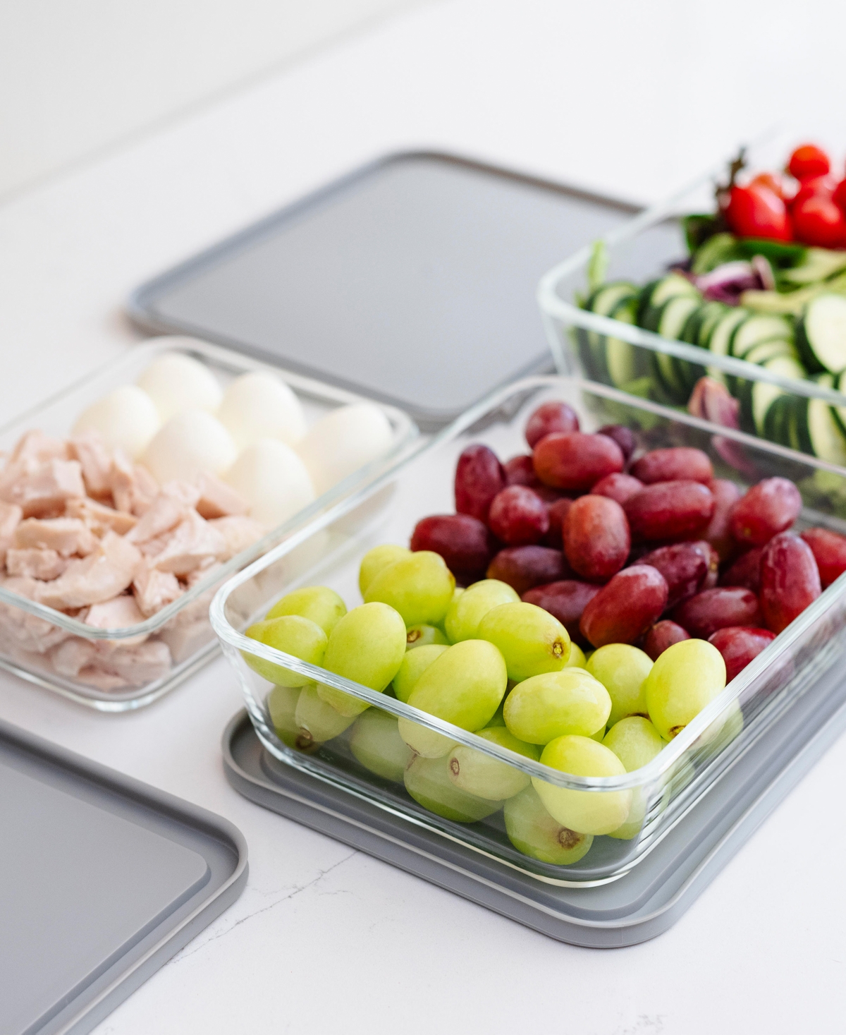 DURA LIVING 6-PIECE RECTANGULAR NESTING FOOD STORAGE AND MEAL PREP CONTAINER SET 