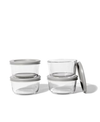 8-Piece 1 Cup Round Food Storage and Meal Prep Container Set
