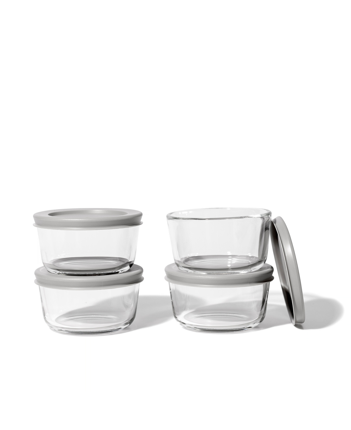 Dura Living 8-piece 1 Cup Round Food Storage And Meal Prep Container Set In Gray