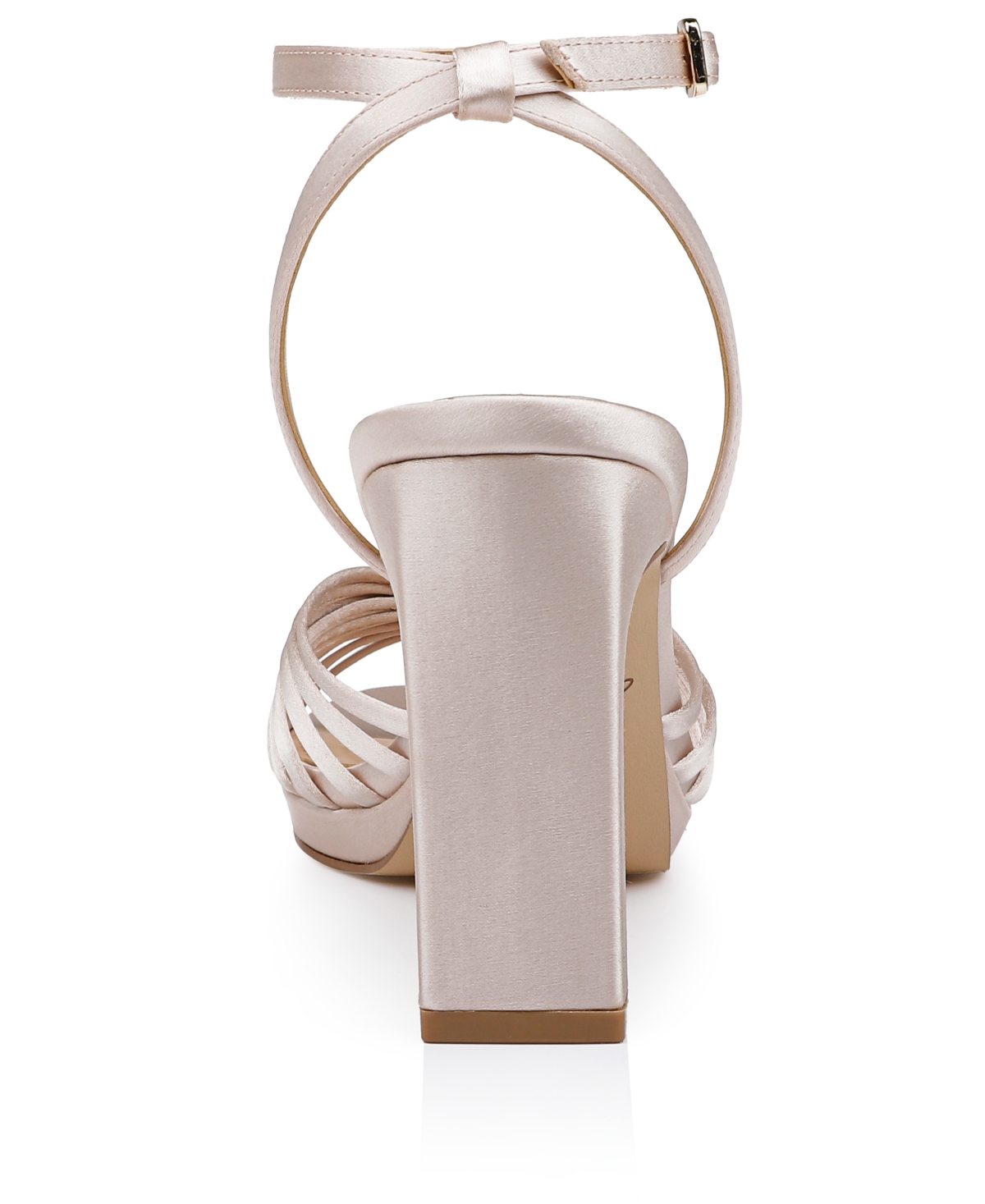Jewel Badgley Mischka Women's Skylar Round Toe Platform Sandals In Champagne Satin