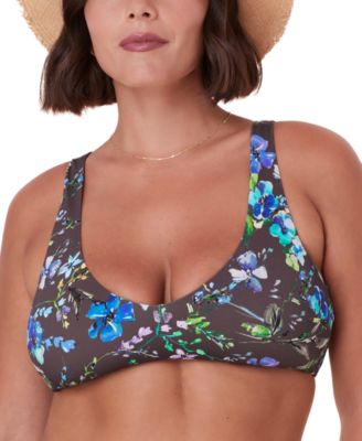 Women's Delray Floral Print Scoop-Neck Bikini Top