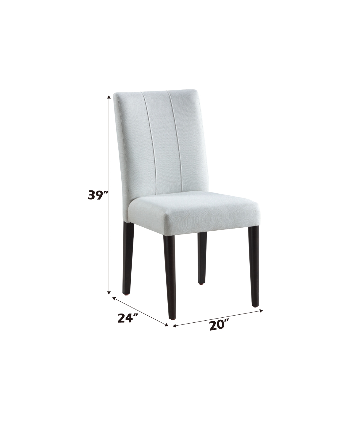 Streamdale Furniture Carena Side Chair (Set-2), White & Brown Finish - White+black