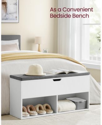 Shoe Bench with Cushion, Entryway Shoe Bench with Storage