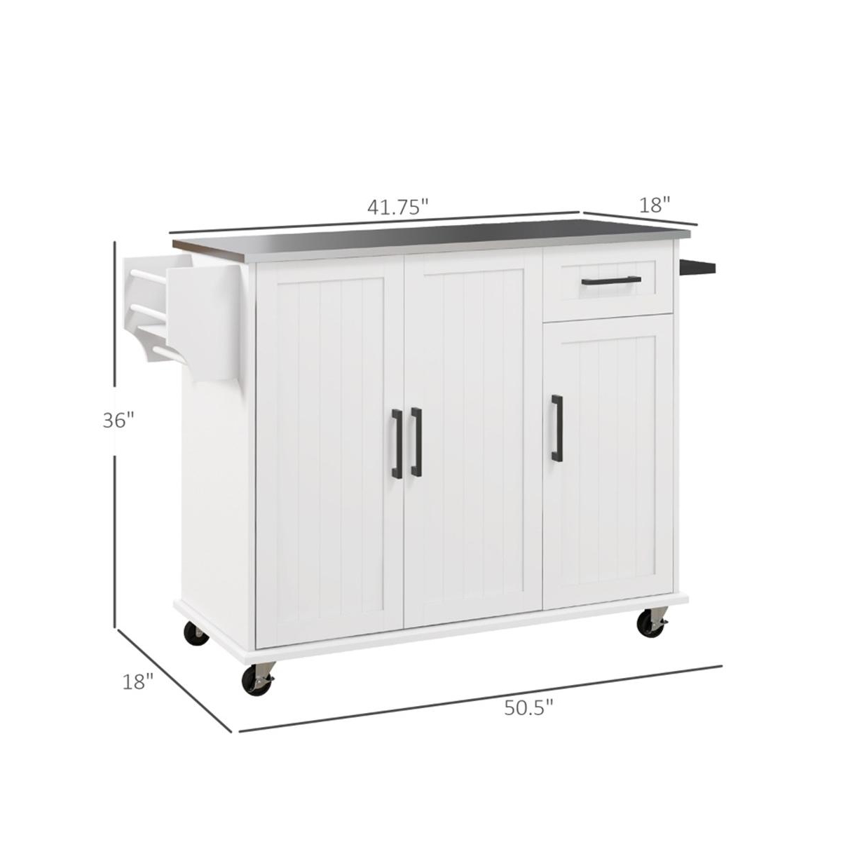 SlickblueKitchen Cart and Storage Cabinet for Efficient Organization and Practical Kitchen Solutions - White