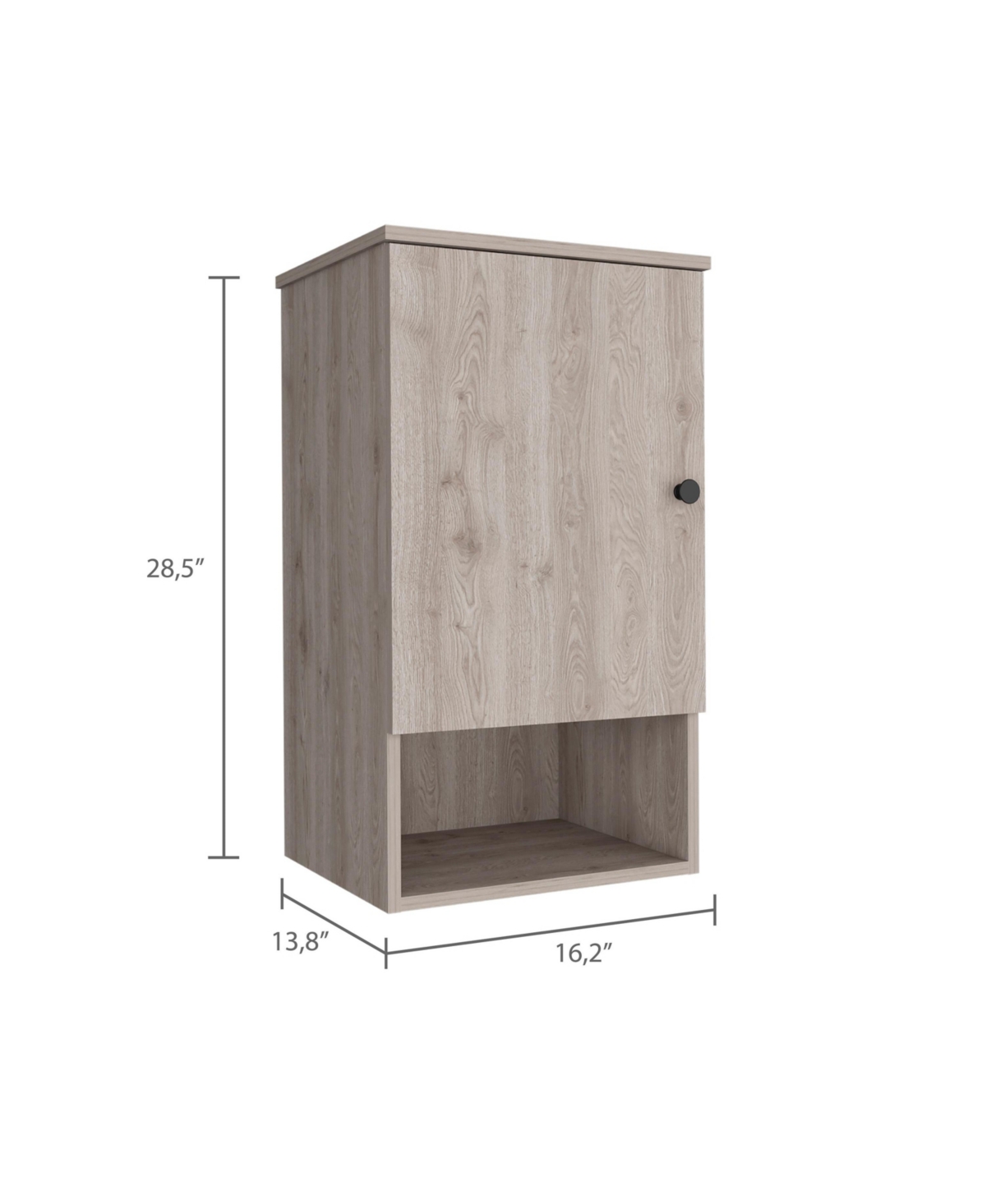 Depot E-Shop Arya Medicine Single Door Cabinet, One Shelf, Two Interior Shelves, Light- Gray