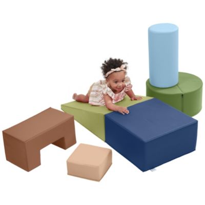SoftZone Crawl and Climb Playtime Playset, Earthtone, 6-Piece