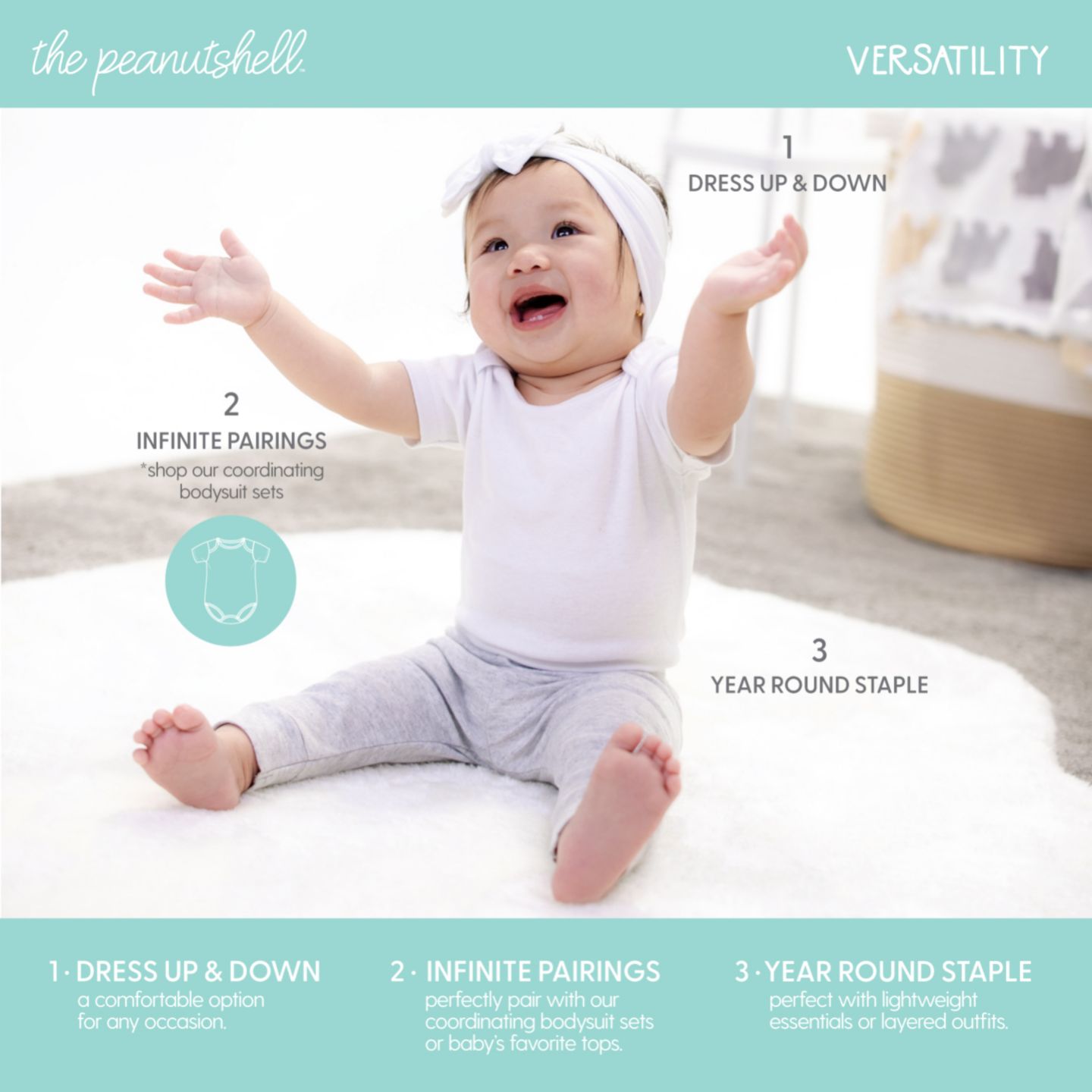Брюки The Peanutshell Pants, 5-Pack, Earthy Neutrals для мальчиков-малышей, цвет: Серый / Овсяный — фото 2