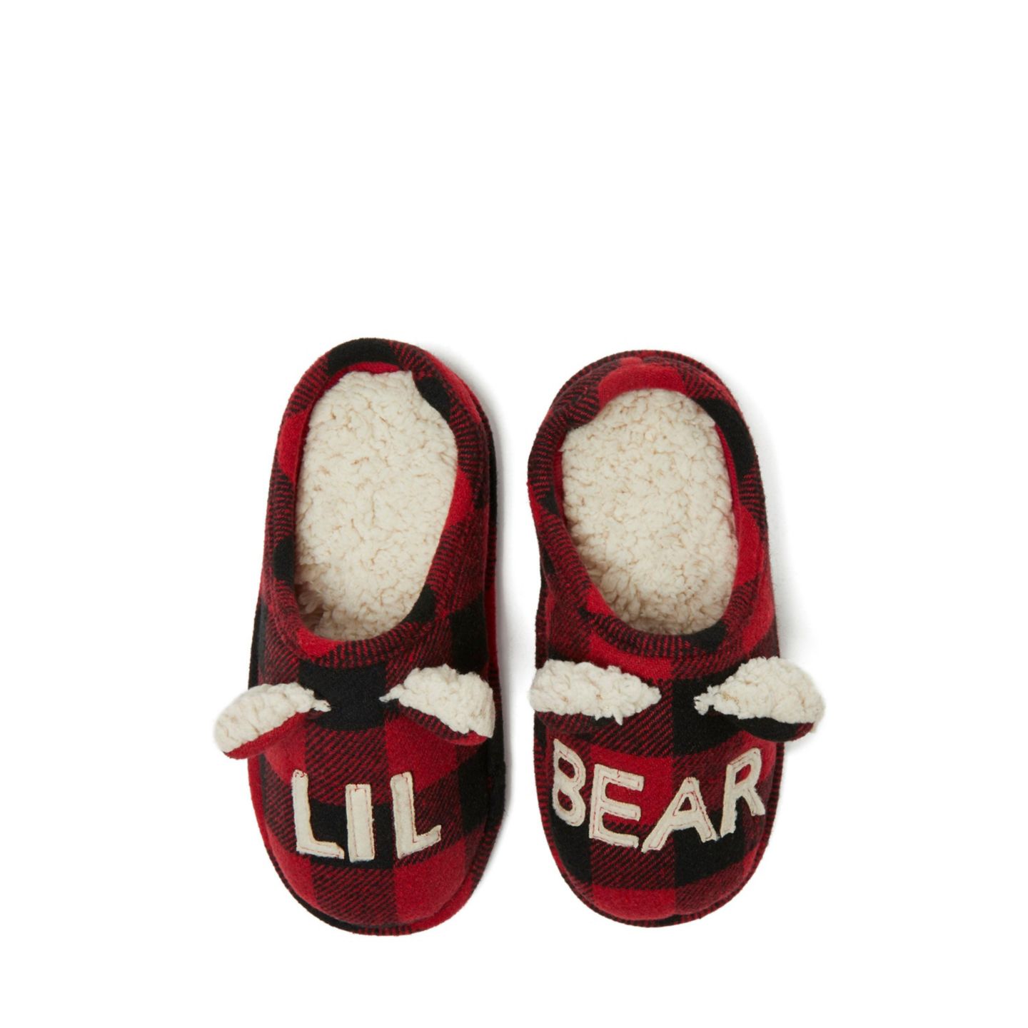 Детские домашние тапочки-сабо Dearfoams Lil Bear в клетку баффало, цвет: Красный клетчатый — фото 3