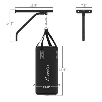 Heavy Bag Wall Mount Set with Unfilled Punching Bag & Bracket
