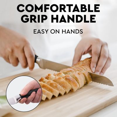 Serrated Bread Knife - Stainless Steel Bread Knife for Homemade Bread, Cake, Bagel