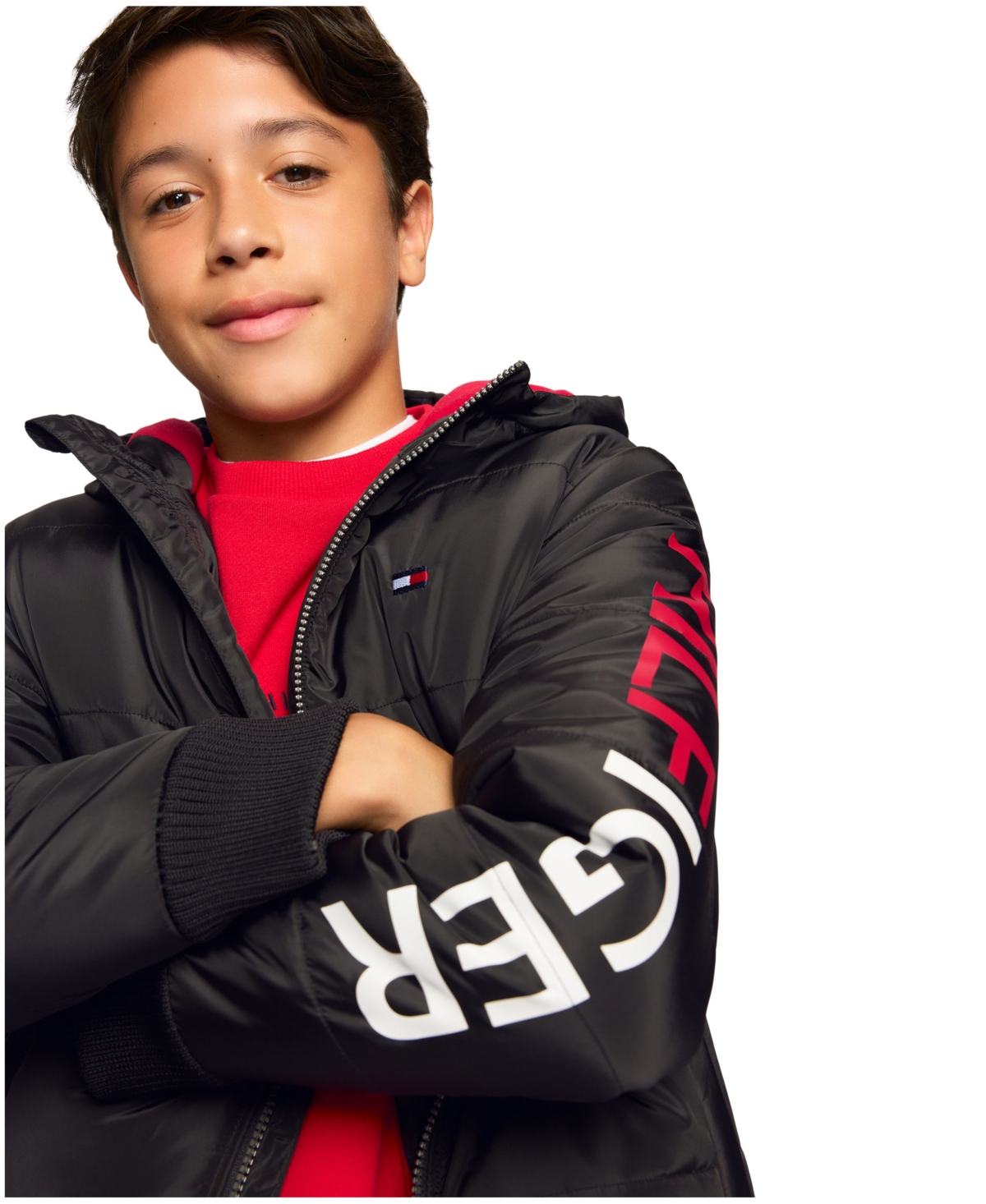 Tommy Hilfiger Big Boys Hilfiger Logo Bomber Jacket