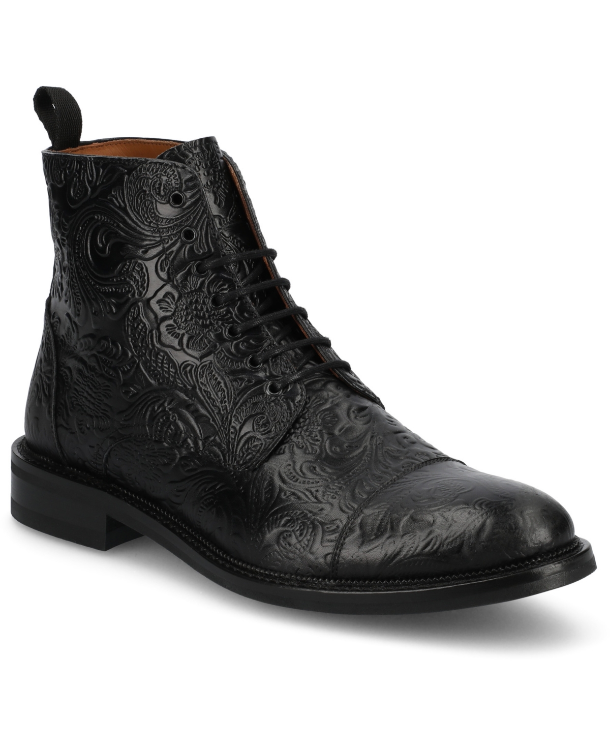 Shop Taft Men's Rome Full-grain Leather Cap Toe Dress Boots In Noir Viejo