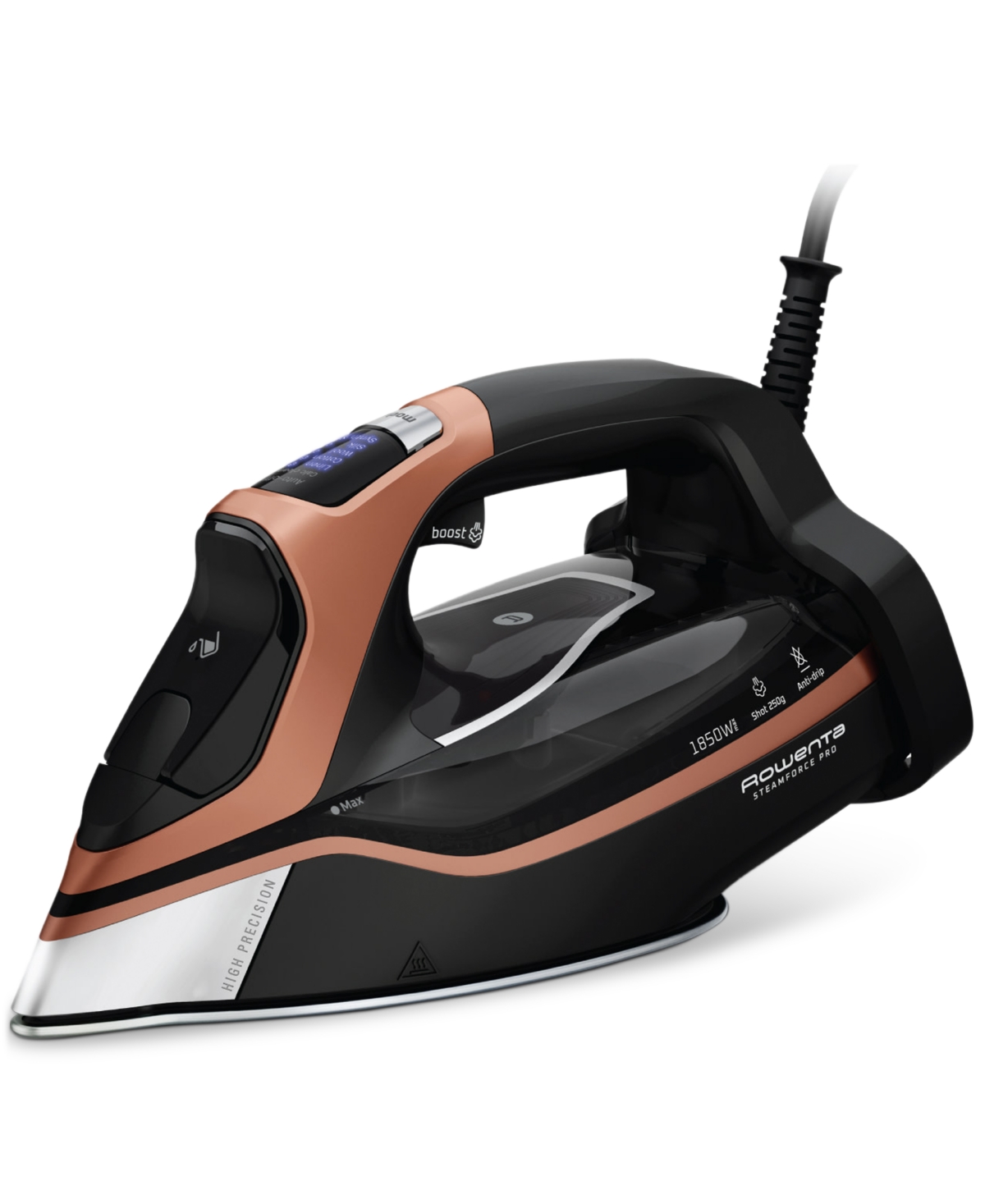 Rowenta Steamforce Pro 1850-watt Smart Steam Iron In Black  Copper
