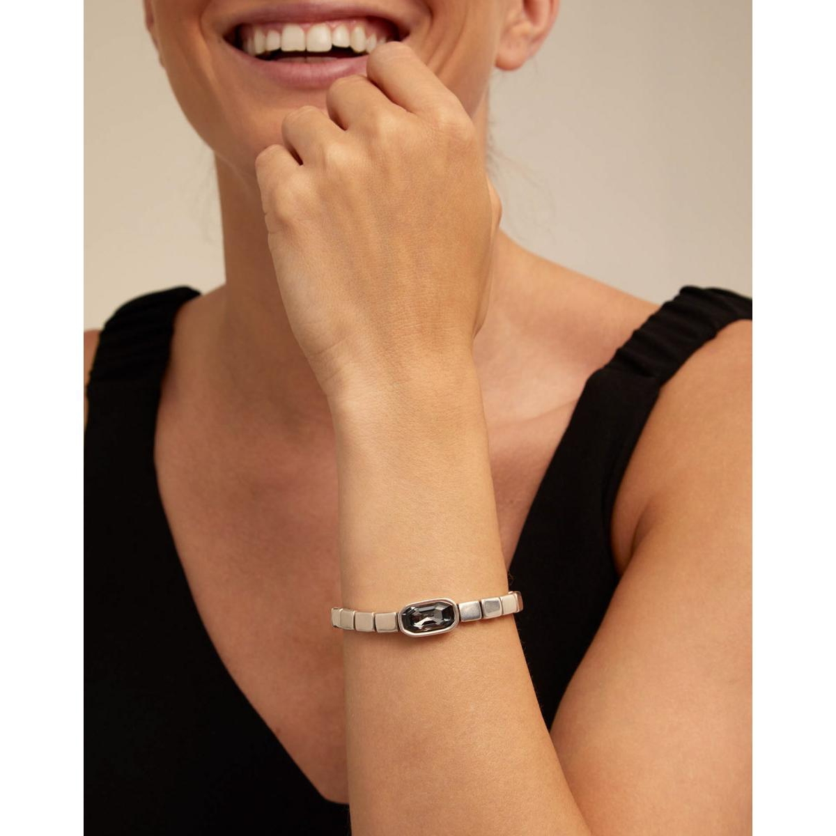 Unode50 Sterling Silver Plated Metal Alloy Central Box Bracelet In Metallic