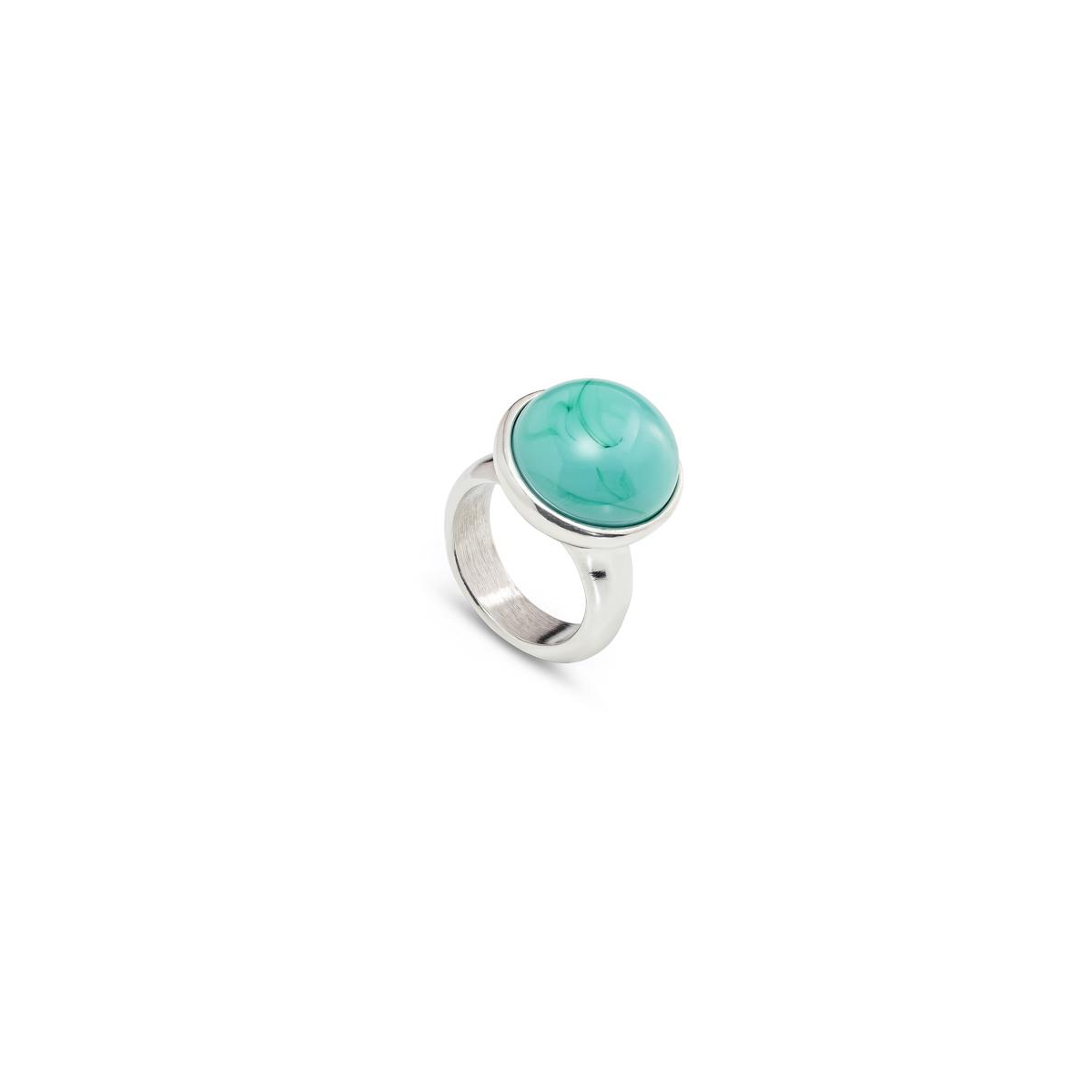 Unode50 Flashy Silver Muran Glass Ring In Metallic