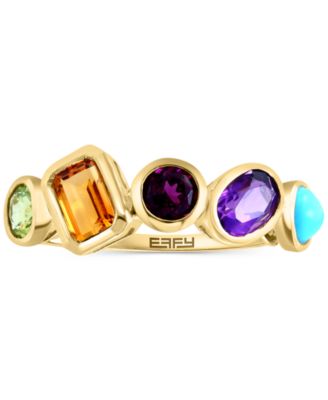 EFFY&reg; Multi-Gemstone Bezel Statement Ring (1-7/8 ct. t.w.) in 14k Gold