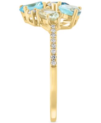 EFFY&reg; Multi-Gemstone (1-7/8 ct. t.w.) & Diamond (1/10 ct. t.w.) Ring in 14k Yellow Gold