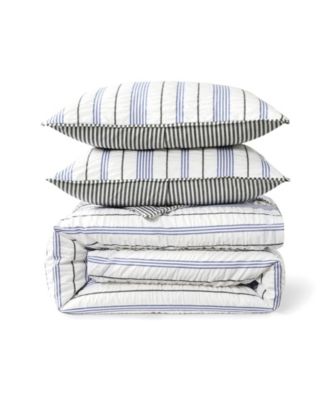 Seersucker Stripe 3 Piece Comforter Set, King