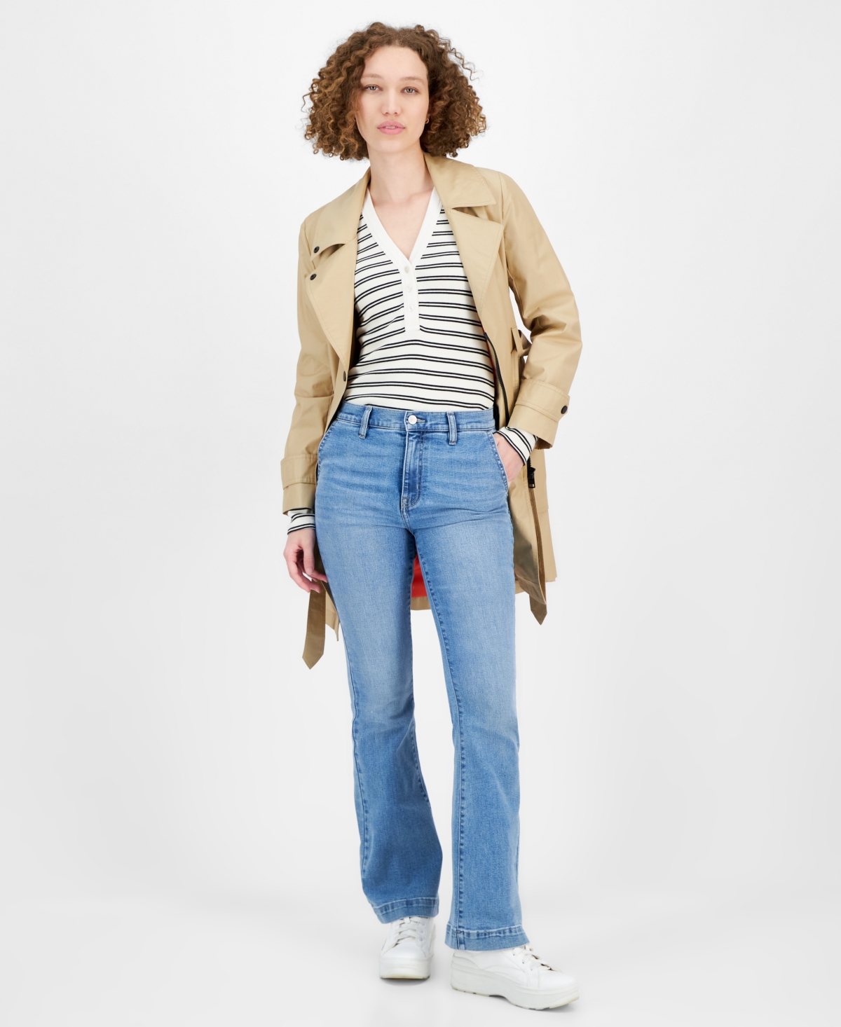 DKNY JEANS WOMEN'S HIGH-RISE FLARE TROUSER JEANS 