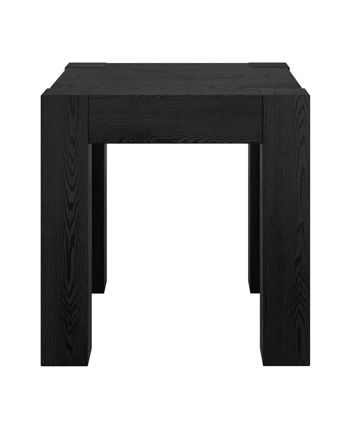 Hudson & Canal 22" Langston Wide Square Side Table In Black Grain