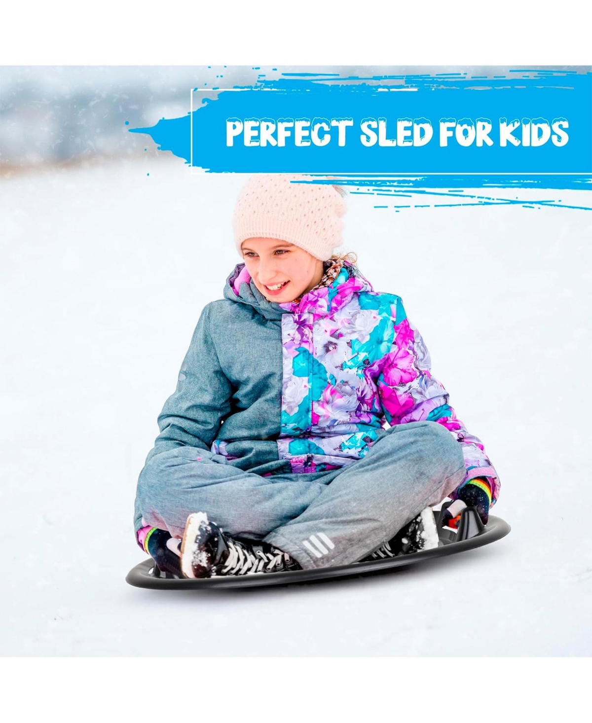 Slippery Racer Downhill Pro Round Batman Plastic Saucer Disc Snow Sled (2 Pack