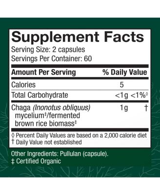 Chaga Capsules - Immune System Support Supplement - Chaga Mushroom Capsules for Antioxidant Activity Support - Dietary Mushroom Supplement