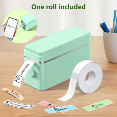 POLONO P31S Label Maker: Portable Bluetooth Thermal Printer w/ Tape, Templates – For Home, Office, Storage & Stickers – Blue.