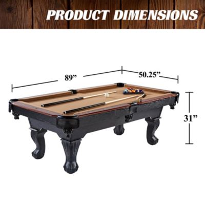 7.5' Belmont Drop Pocket Table w/Pool Ball & Cue Stick Set